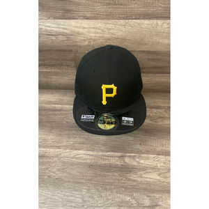 New Era 59Fifty MLB Pittsburgh Pirates Black Hat Yellow P 7 1/2 Unisex